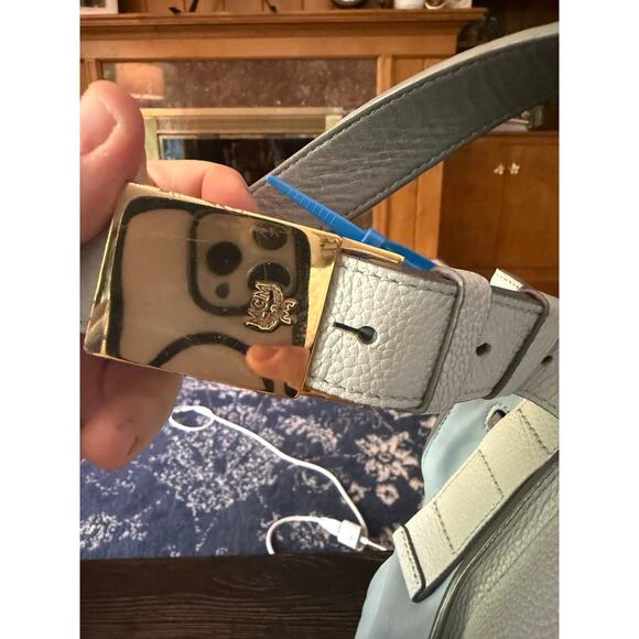 MCM Hobo Leather Multi-Blue Shoulder Bag w/ Adjustable Strap - Picture 6 of 11